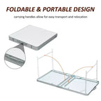 Table de camping pliante portable et légère en aluminium de 47" facile à nettoyer avec poignée de transport
