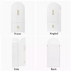 Meuble de rangement haut de cuisine de 183 cm de hauteur avec arche, comprenant 8 étagères de porte et un compartiment de rangement encastré avec 3 étagères réglables, blanc
