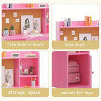 Ensemble Bureau et Chaise d'Étude pour Enfants avec Rangement, Table d'Apprentissage Ergonomique pour Tout-petits avec Étagère et Organiseur, Cadeau pour Garçons Filles de 3 à 8 Ans