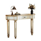 Console miroir moderne de 119 cm avec tiroir de rangement, table d'entrée demi-lune pour couloir, dressing ou salon