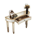 Console miroir moderne de 119 cm avec tiroir de rangement, table d'entrée demi-lune pour couloir, dressing ou salon