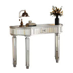 Console miroir moderne de 119 cm avec tiroir de rangement, table d'entrée demi-lune pour couloir, dressing ou salon