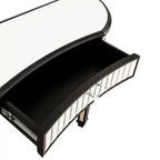 Console miroir moderne de 119 cm avec tiroir de rangement, table d'entrée demi-lune pour couloir, dressing ou salon