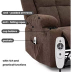 Fauteuil inclinable manuel avec massage par vibration et chauffage lombaire,Canapé simple avec poche latérale,Fauteuil à bascule avec porte-gobelet,Fauteuil inclinable pour chambre à coucher