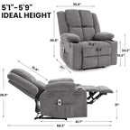 Fauteuil inclinable manuel avec massage par vibration et chauffage lombaire,Canapé simple avec poche latérale,Fauteuil à bascule avec porte-gobelet,Fauteuil inclinable pour chambre à coucher