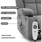 Fauteuil inclinable manuel avec massage par vibration et chauffage lombaire,Canapé simple avec poche latérale,Fauteuil à bascule avec porte-gobelet,Fauteuil inclinable pour chambre à coucher
