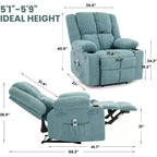 Fauteuil inclinable manuel avec massage par vibration et chauffage lombaire,Canapé simple avec poche latérale,Fauteuil à bascule avec porte-gobelet,Fauteuil inclinable pour chambre à coucher
