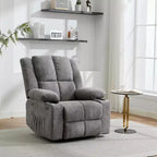 Fauteuil inclinable manuel avec massage par vibration et chauffage lombaire,Canapé simple avec poche latérale,Fauteuil à bascule avec porte-gobelet,Fauteuil inclinable pour chambre à coucher