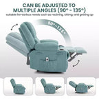 Fauteuil inclinable manuel avec massage par vibration et chauffage lombaire,Canapé simple avec poche latérale,Fauteuil à bascule avec porte-gobelet,Fauteuil inclinable pour chambre à coucher