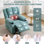 Fauteuil inclinable manuel avec massage par vibration et chauffage lombaire,Canapé simple avec poche latérale,Fauteuil à bascule avec porte-gobelet,Fauteuil inclinable pour chambre à coucher