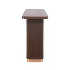 Console étroite de 58 po avec dessus en placage de frêne, table de canapé moderne, table d'entrée pour salon, couloir ou hall