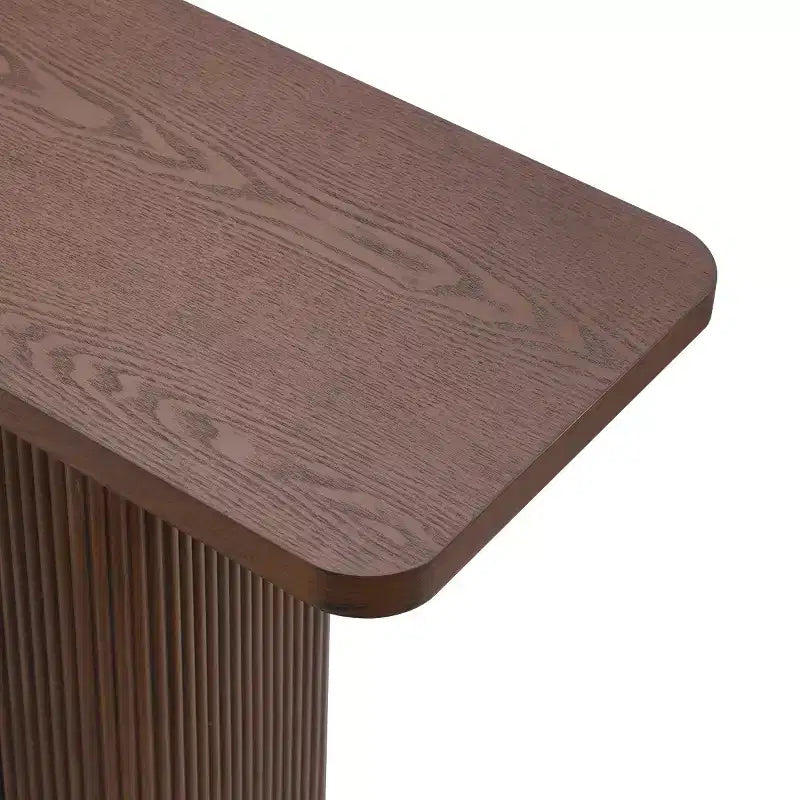 Console étroite de 58 po avec dessus en placage de frêne, table de canapé moderne, table d'entrée pour salon, couloir ou hall