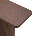 Console étroite de 58 po avec dessus en placage de frêne, table de canapé moderne, table d'entrée pour salon, couloir ou hall