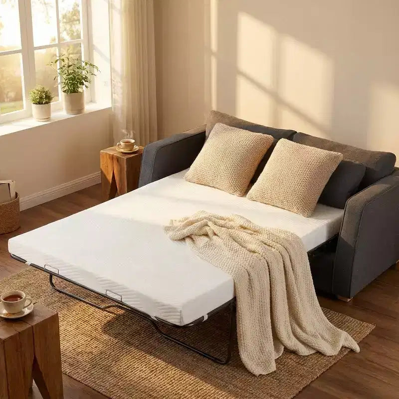 Matelas de remplacement pour canapé-lit en mousse à mémoire de forme 4" avec housse lavable, certifié CertiPUR-US