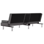 Canapé-lit pliable avec porte-gobelets en similicuir