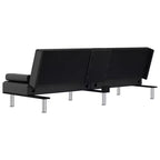 Canapé-lit pliable avec porte-gobelets en similicuir