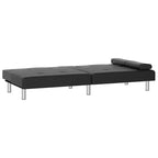 Canapé-lit pliable avec porte-gobelets en similicuir