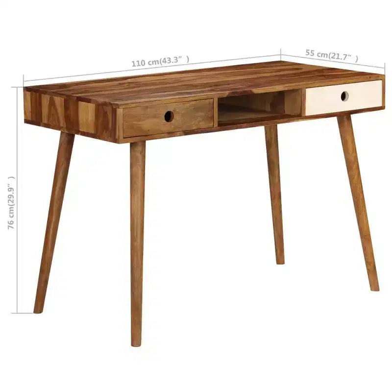 Bureau 43,3x21,7x29,9 Bois d'acacia massif