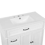 Meuble-lavabo de salle de bain 36 pouces, Meuble de rangement de salle de bain avec tiroirs, Meuble-lavabo simple
