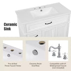 Meuble-lavabo de salle de bain 36 pouces, Meuble de rangement de salle de bain avec tiroirs, Meuble-lavabo simple