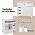 Meuble-lavabo de salle de bain 36 pouces, Meuble de rangement de salle de bain avec tiroirs, Meuble-lavabo simple