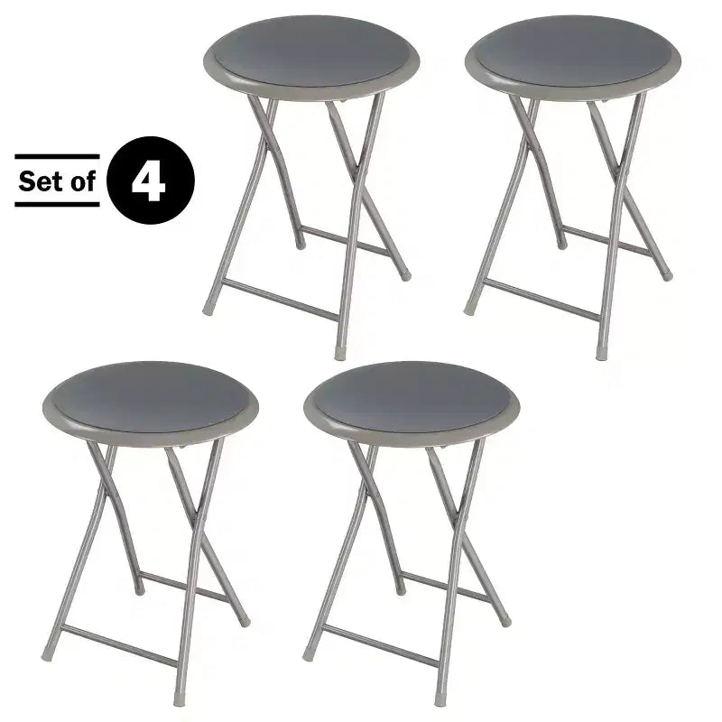 4 tabourets de bar pliants robustes de 45,7 cm avec capacité de 102 kg et sièges rembourrés pour dortoir, salle de jeux ou salle de loisirs