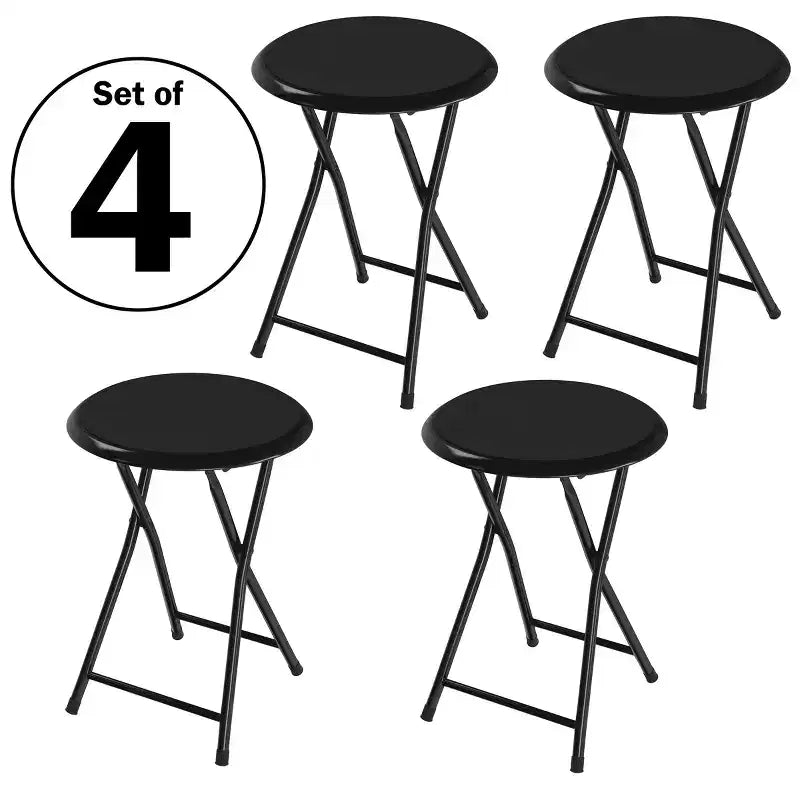 4 tabourets de bar pliants robustes de 45,7 cm avec capacité de 102 kg et sièges rembourrés pour dortoir, salle de jeux ou salle de loisirs