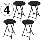 4 tabourets de bar pliants robustes de 45,7 cm avec capacité de 102 kg et sièges rembourrés pour dortoir, salle de jeux ou salle de loisirs