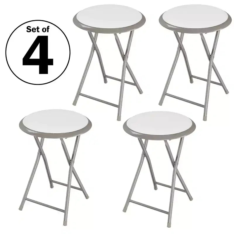 4 tabourets de bar pliants robustes de 45,7 cm avec capacité de 102 kg et sièges rembourrés pour dortoir, salle de jeux ou salle de loisirs