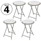 4 tabourets de bar pliants robustes de 45,7 cm avec capacité de 102 kg et sièges rembourrés pour dortoir, salle de jeux ou salle de loisirs