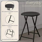 4 tabourets de bar pliants robustes de 45,7 cm avec capacité de 102 kg et sièges rembourrés pour dortoir, salle de jeux ou salle de loisirs