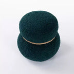 Pouf Bonhomme de Neige Rond, Mignon Tabouret Rembourré en Laine d'Agneau, Banc à Chaussures avec Cadre en Bois pour Salon, Chambre, Entrée