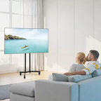 Meuble TV à roulettes pour écrans de 32 à 65 pouces, Chariot TV mobile réglable en hauteur avec roues, Support d'écran portable supportant 40 kg, VESA max 400x400