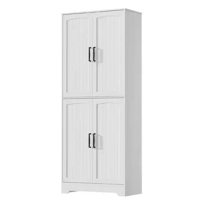 Meuble de rangement pour garde-manger de cuisine de ferme, armoire de rangement haute en bois de 180 cm avec 4 portes et étagères réglables, buffet autoportant pour salle à manger