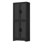 Meuble de rangement pour garde-manger de cuisine de ferme, armoire de rangement haute en bois de 180 cm avec 4 portes et étagères réglables, buffet autoportant pour salle à manger