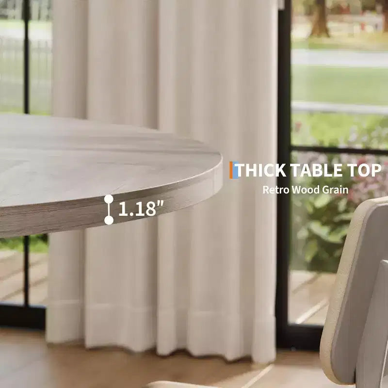 Table à manger ronde de 47 po, base croisée en bois noir, pour cuisine, salle à manger ou salon, 4 à 6 places