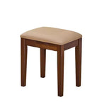 Coiffeuse élégante, Table de maquillage moderne avec tabouret, miroir, grandes étagères, tiroir et meuble de rangement - Noyer