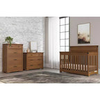 Chambre de bébé Redmond, ensemble 3 pièces avec lit, commode et chiffonnier, inclut un lit convertible 4-en-1, une commode et un chiffonnier