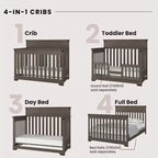 Chambre de bébé Redmond, ensemble 3 pièces avec lit, commode et chiffonnier, inclut un lit convertible 4-en-1, une commode et un chiffonnier