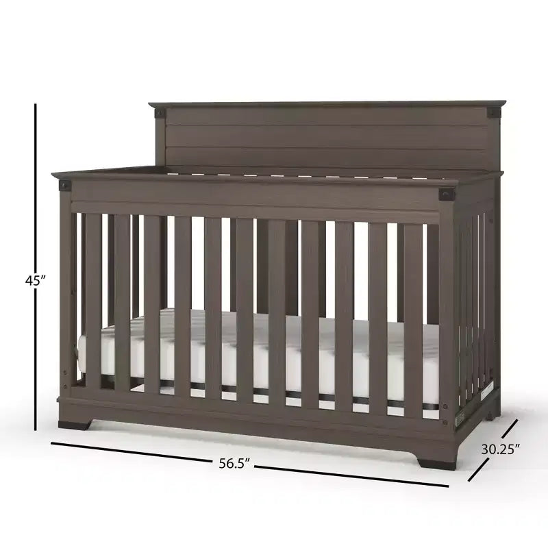Chambre de bébé Redmond, ensemble 3 pièces avec lit, commode et chiffonnier, inclut un lit convertible 4-en-1, une commode et un chiffonnier