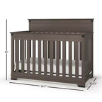Chambre de bébé Redmond, ensemble 3 pièces avec lit, commode et chiffonnier, inclut un lit convertible 4-en-1, une commode et un chiffonnier