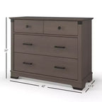 Chambre de bébé Redmond, ensemble 3 pièces avec lit, commode et chiffonnier, inclut un lit convertible 4-en-1, une commode et un chiffonnier