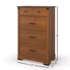 Chambre de bébé Redmond, ensemble 3 pièces avec lit, commode et chiffonnier, inclut un lit convertible 4-en-1, une commode et un chiffonnier