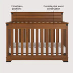 Chambre de bébé Redmond, ensemble 3 pièces avec lit, commode et chiffonnier, inclut un lit convertible 4-en-1, une commode et un chiffonnier