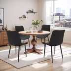 Chaises de salle à manger modernes, lot de 4 avec pieds en métal, chaises de salle à manger rembourrées avec motif en losange, chaises de salle à manger pour la maison, noir