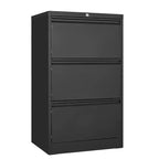 Classeur latéral à 3 tiroirs avec serrure, armoire de classement en acier pour bureau