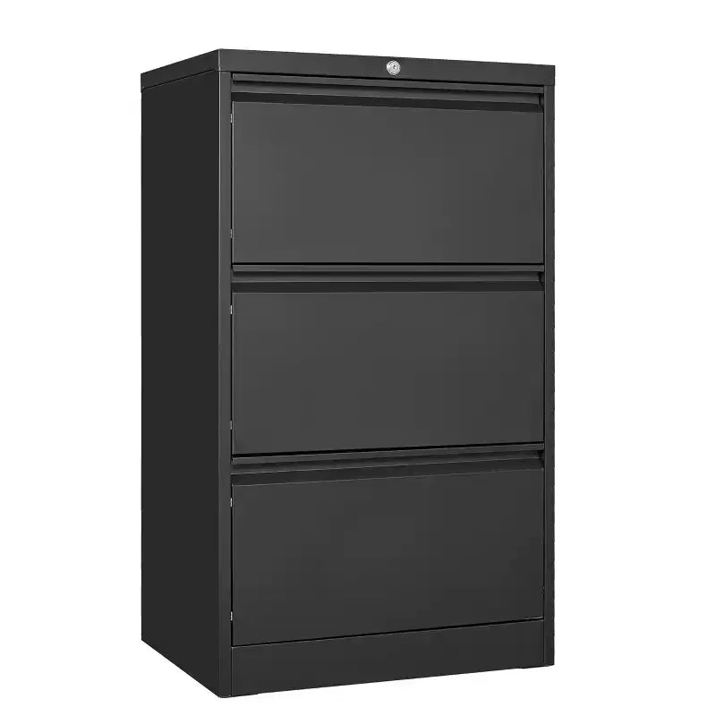 Classeur latéral à 3 tiroirs avec serrure, armoire de classement en acier pour bureau
