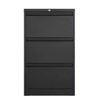 Classeur latéral à 3 tiroirs avec serrure, armoire de classement en acier pour bureau