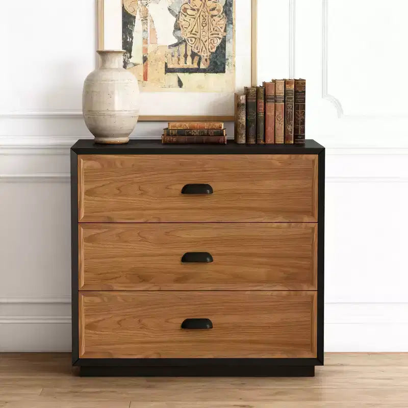 Table de chevet rustique en bois massif 31.49 avec 3 tiroirs, style campagnard