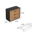 Table de chevet rustique en bois massif 31.49 avec 3 tiroirs, style campagnard